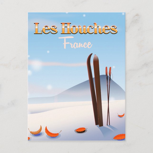 Les Houches France ski poster Postcard (Front)