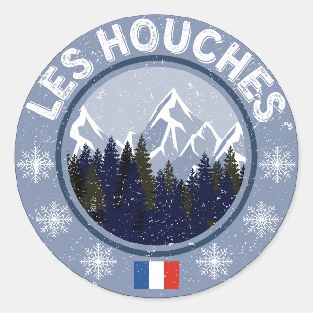 Les Houches Ski Resort Classic Round Sticker (Front)