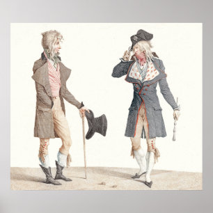 Les Incroyables - Reproduction of Vernet Engraving Poster