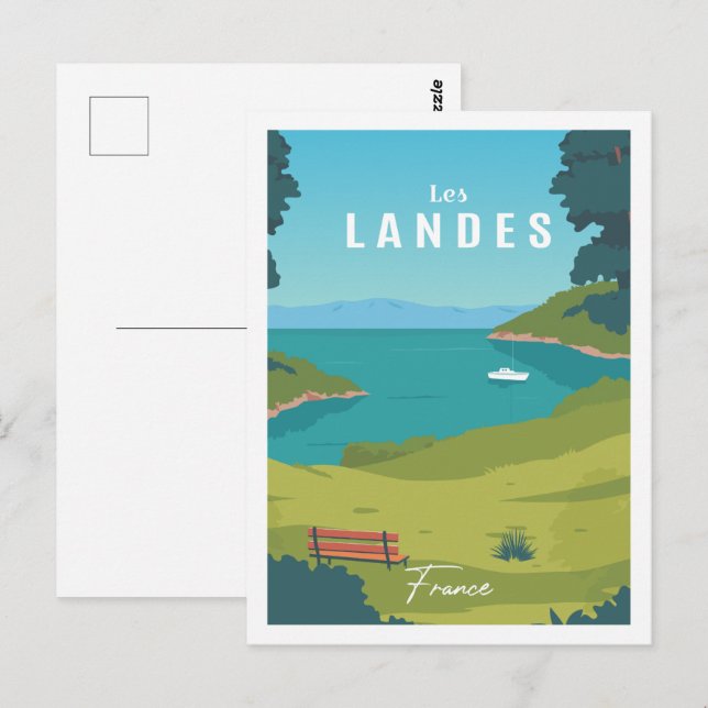 Les Landes France Famous Travel Place Illustration Postcard (Front/Back)