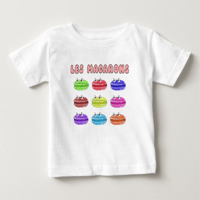 Les Macarons Cute Cartoon Baby T-Shirt (Front)