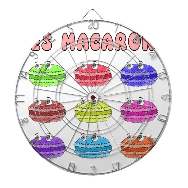 Les Macarons Cute Cartoon Dartboard (Front)
