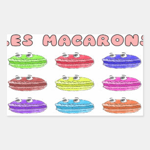 Les Macarons Cute Cartoon Rectangular Sticker