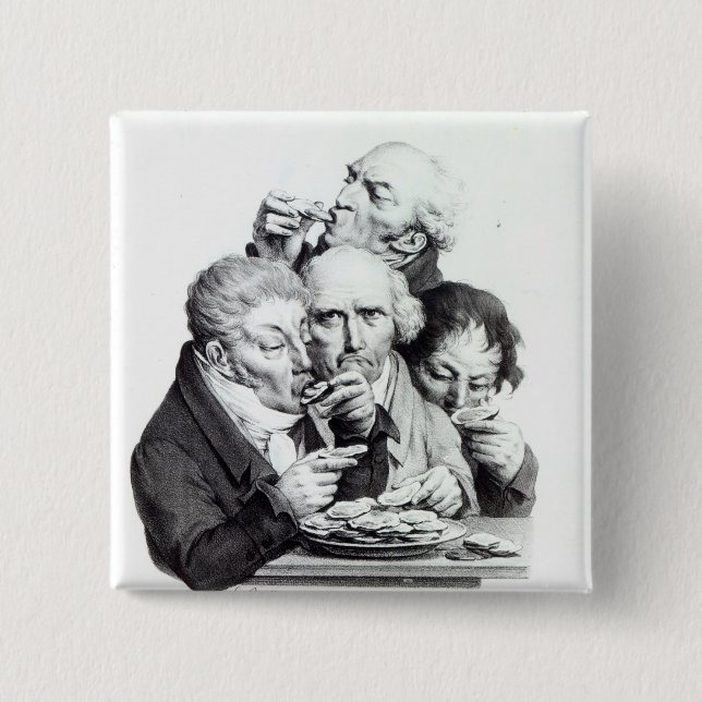 Les Mangeurs d'Huitres, 1825 15 Cm Square Badge (Front)