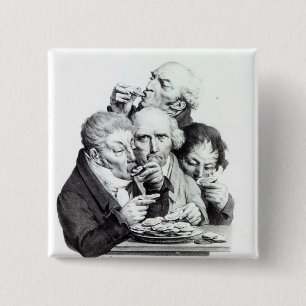 Les Mangeurs d'Huitres, 1825 15 Cm Square Badge