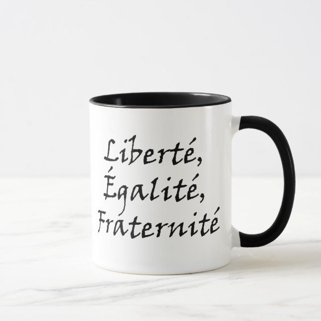 Les Misérables Love: Liberté, Égalité, Fraternité Mug (Right)