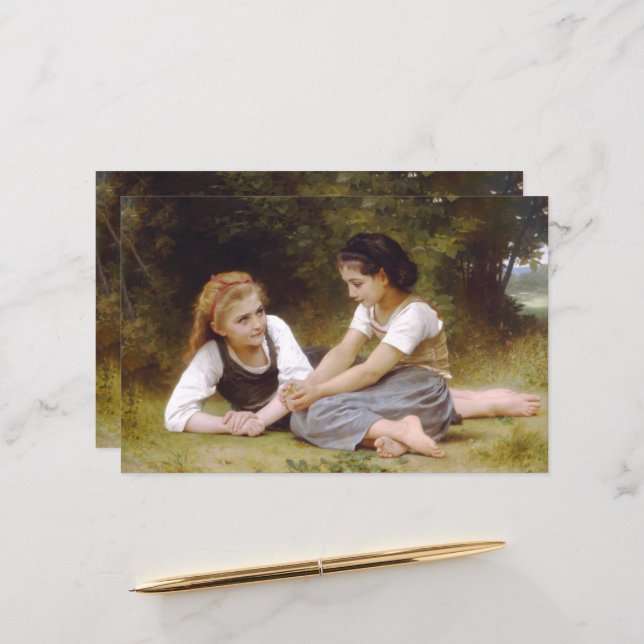 Les Noisettes: Young Girls Collecting Hazelnuts (Front/Back In Situ)