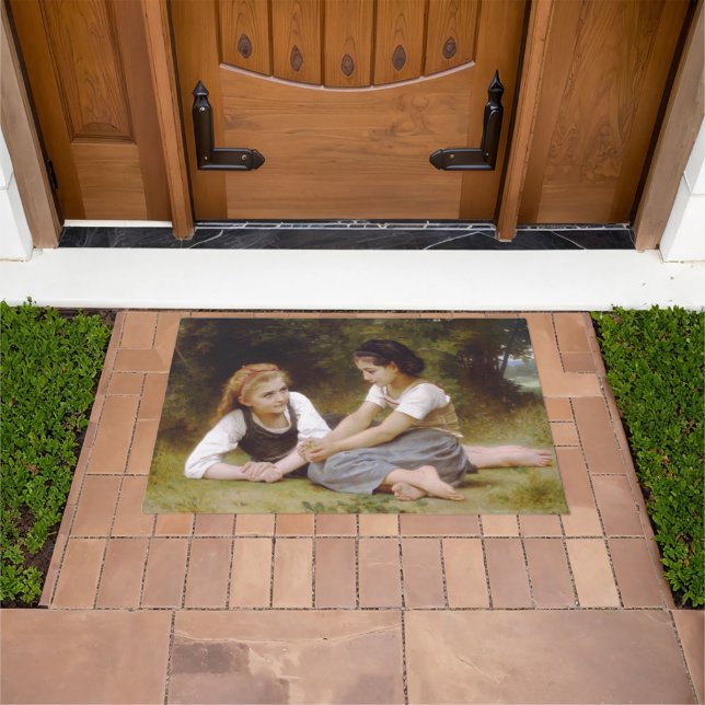 Les Noisettes: Young Girls Collecting Hazelnuts Doormat (Outdoor)