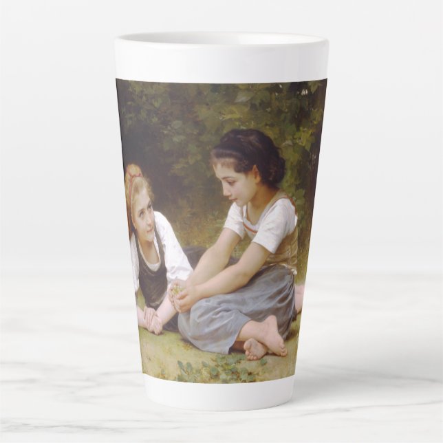 Les Noisettes: Young Girls Collecting Hazelnuts Latte Mug (Front)