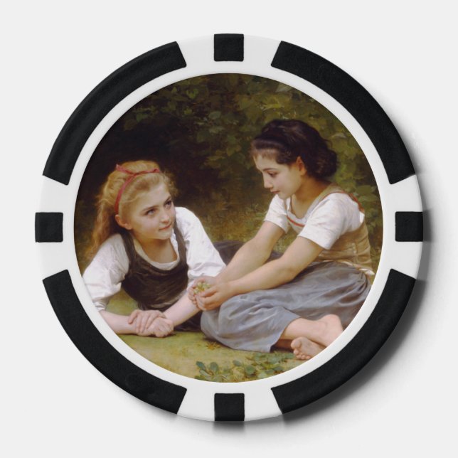 Les Noisettes: Young Girls Collecting Hazelnuts Poker Chips (Front)