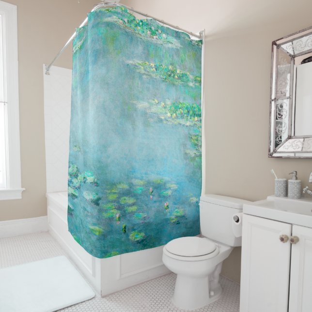 Les Nympheas Water Lilies Fine Art Shower Curtain (In Situ)