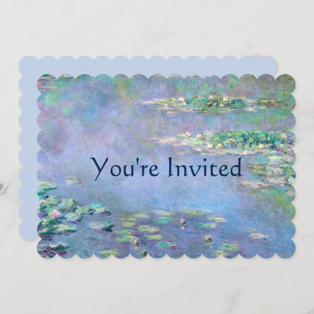 Les Nympheas Water Lilies Monet Fine Art Wedding Invitation (Front/Back)