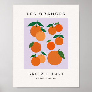 Les Oranges 02 Purple Retro Fruit Lilac Poster
