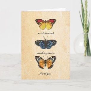 Les Papillons Thank You Card