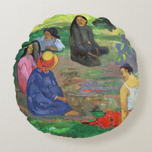 Les Parau Parau (The Gossipers) Round Cushion