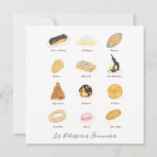 Les Pâtisserie Françaises watercolor Card