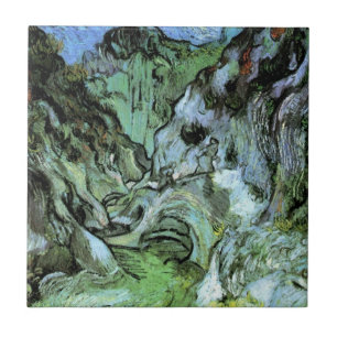 Les Peiroulets Ravine by Vincent van Gogh Ceramic Tile