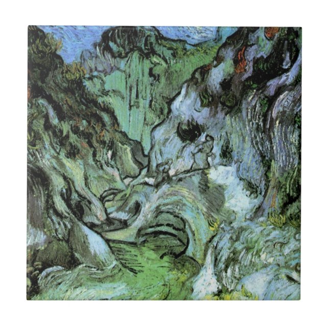 Les Peiroulets Ravine by Vincent van Gogh Ceramic Tile (Front)