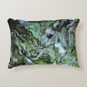 Les Peiroulets Ravine by Vincent van Gogh Decorative Cushion