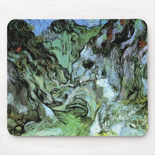Les Peiroulets Ravine by Vincent van Gogh Mouse Pad (Front)