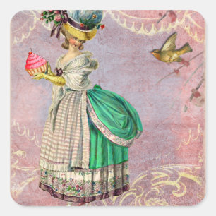 Les Petits Gateaux Marie Antoinette Cupcake Square Sticker