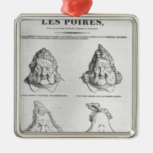 Les Poires, caricature of King Louis-Philippe Metal Tree Decoration