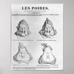 Les Poires, caricature of King Louis-Philippe Poster