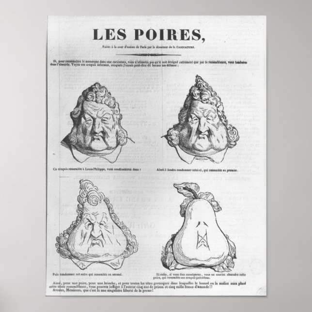 Les Poires, caricature of King Louis-Philippe Poster (Front)