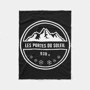 Les Portes Du Soleil Alpine Skiing Snowboarding Mo Fleece Blanket