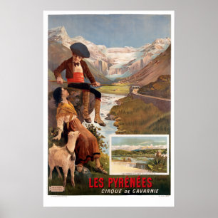 Les Pyrénées, Gavarnie Vintage Tourism Travel Poster