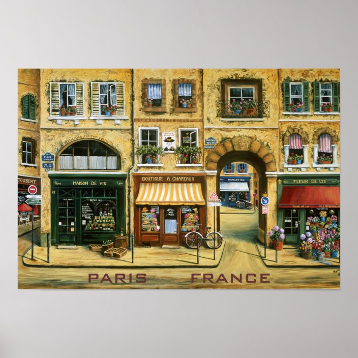 Les Rue De Paris Poster | Zazzle.com.au