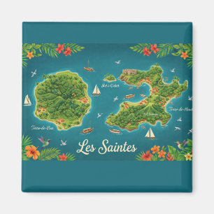 Les Saintes - Illustrated Island Map Magnet