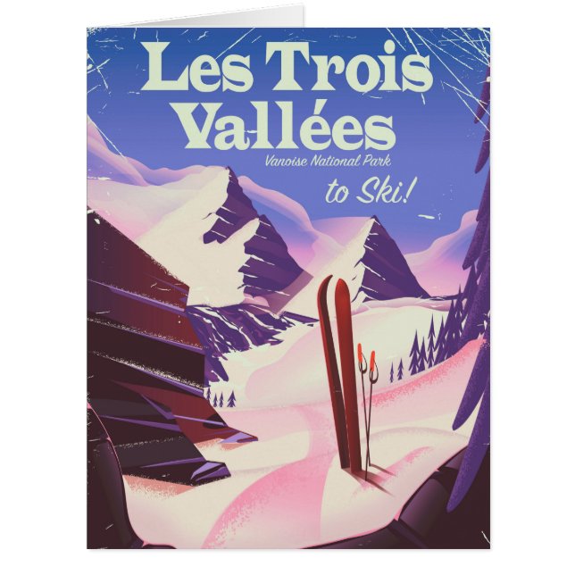 Les Trois Vallées Ski travel poster (Front)