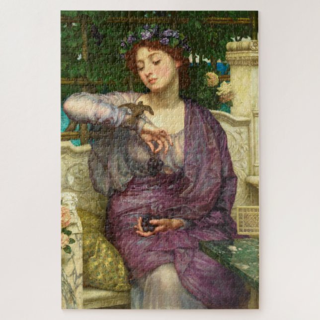 Lesbia and her Sparrow (by Edward John Poynter) Jigsaw Puzzle (Vertical)