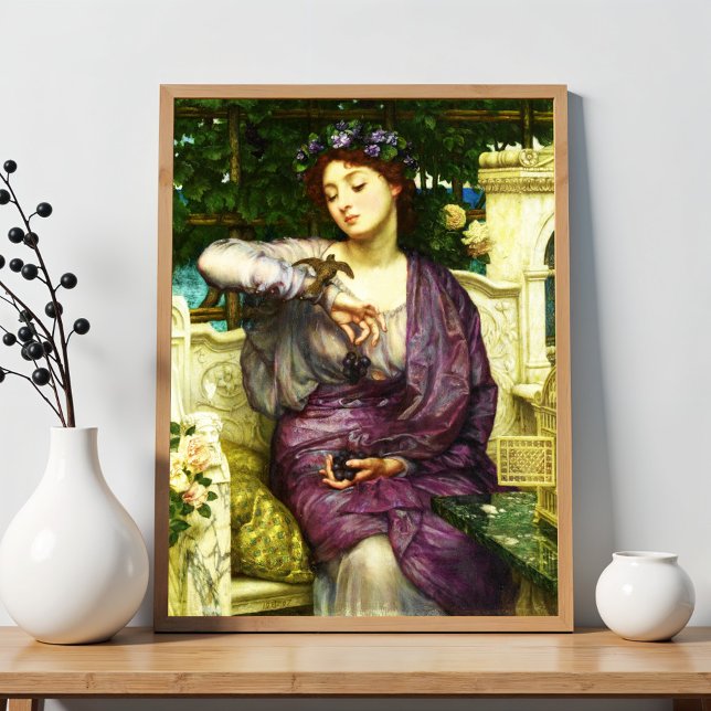 Lesbia and her sparrow by Sir Edward John Poynter Poster (Creator Uploaded)