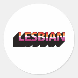 LESBIAN 3D Flag Classic Round Sticker