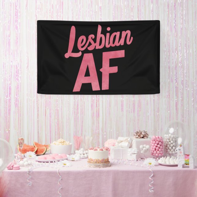Lesbian AF Flower LGBT Pride Gay Love Parade Banner (Party)