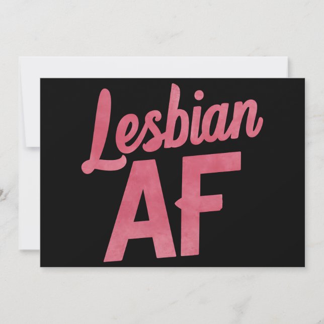 Lesbian AF Flower LGBT Pride Gay Love Parade Invitation (Front)