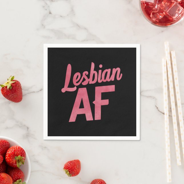 Lesbian AF Flower LGBT Pride Gay Love Parade Napkin (Insitu)