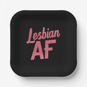 Lesbian AF Flower LGBT Pride Gay Love Parade Paper Plate