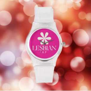 Lesbian AF White Flower Watch