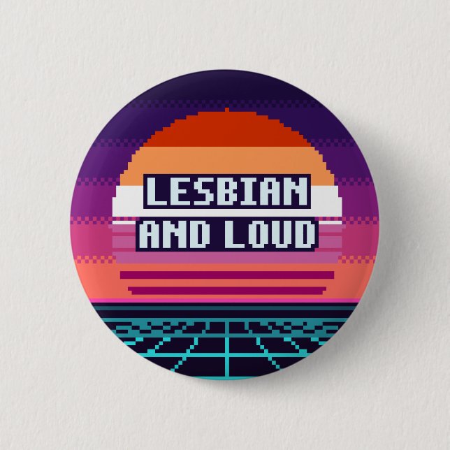Lesbian And Loud Pride Pixel Button (Front)