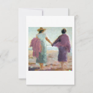 Lesbian Anniversary Card Two Women On The Beach