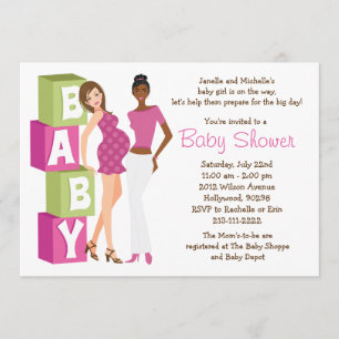 Lesbian Baby Shower Invitation for Girl