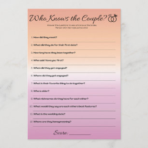 Lesbian Bachelorette Game, Who knows the couple Invitation