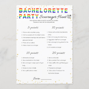 Lesbian Bachelorette Party Game, Scavenger Hunt Invitation