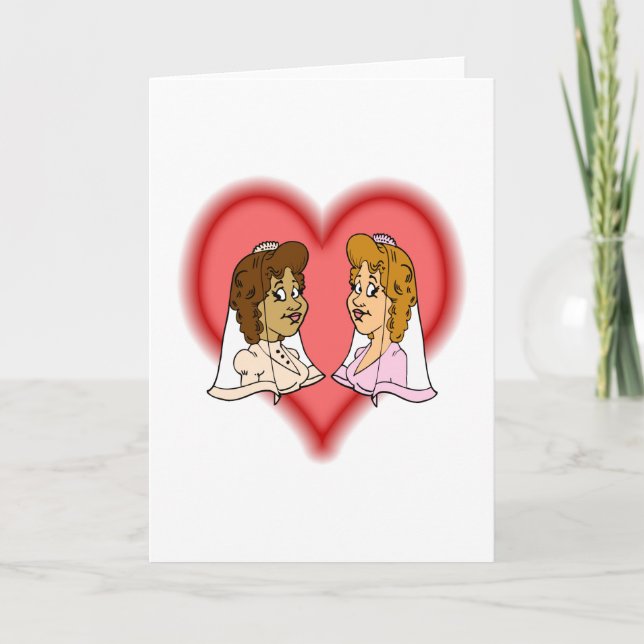 Lesbian Bi-Racial Couple Card (Front)