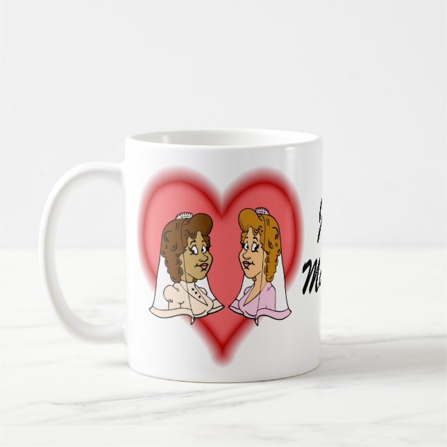 Lesbian Bi-Racial Couple Coffee Mug (Left)
