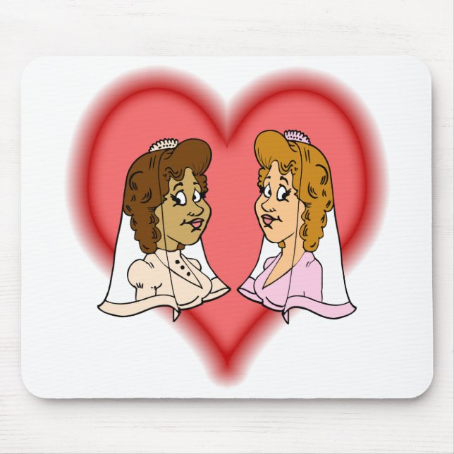 Lesbian Bi-Racial Couple Mouse Pad (Front)