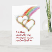 Lesbian Birthday Wish for Life Partner, Rainbow